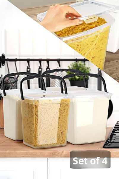 Meleni Home Δοχείο Αλεύρι και Οσπρίων 4 τεμαχίων Δοχείο αποθήκευσης 6 Lt