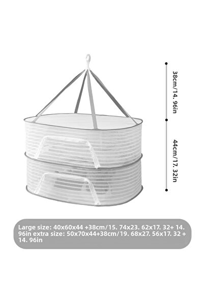 Choice شبكة تجفيف منزلية متعددة الوظائف من طبقتين، قطعة واحدة بيضاء، لتجفيف ا...