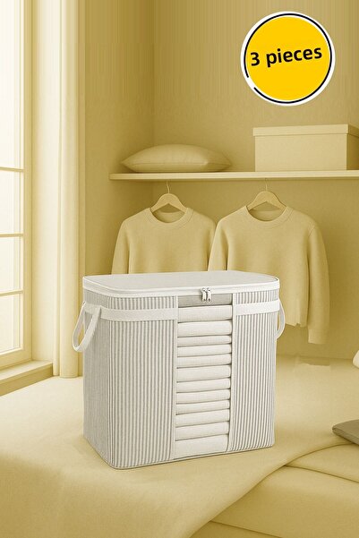 Paris Home 3 قطع وسادة، حقيبة ملابس اللحاف، حقيبة تنظيم تحت القاعدة، حقيبة تخزين 45x30x50 سم