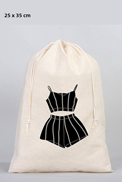 Florence Event منظم حقيبة بيجامة مطبوعة من القماش الخام مقاس 25x35 سم