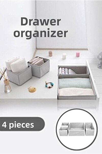 Smyak مجموعة صندوق منظم للخزانة والأدراج متعددة الأغراض مكونة من 4 قطع مقاس 4...