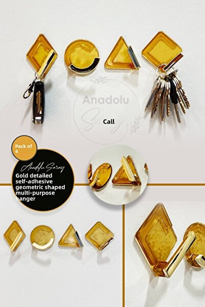 Anadolu Saray 4 τμχ Αυτοκόλλητη χρυσή λεπτομέρεια Γεωμετρικού σχήματος Ισχυρή...