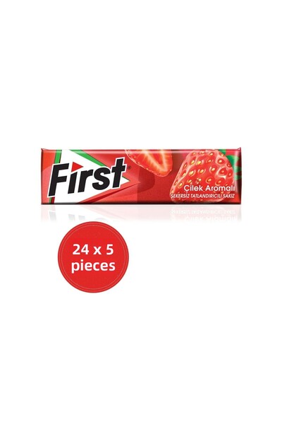 First 5S Strawberry Flavored Sugar Free Chewing Gum - 24 Pieces