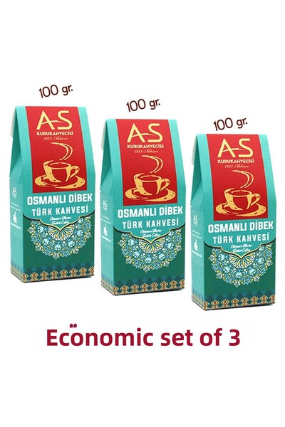AS Kurukahvecisi 3-Piece Dibek Turkish Coffee Economical Set