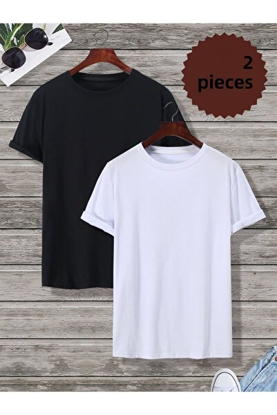 JustBS Μαύρο/Λευκό Γυναικείο T-Shirt 2 τεμαχίων