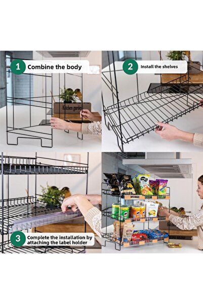 relaxstand Suport de sârmă cu 3 niveluri 50x25 - Suport de afișare a produselor și organizator de rafturi | Display pentru piață, magazin de alimente, farmacie