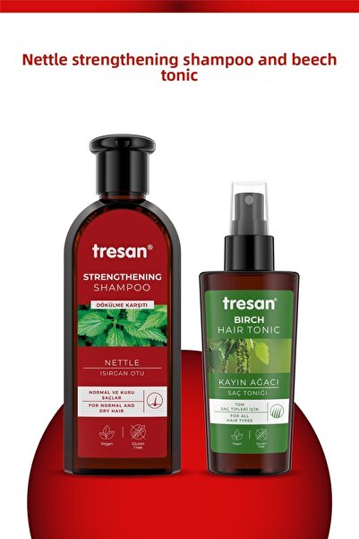 Tresan شامبو العناية المقوي 300 مل - مضاد للتساقط، نبات القراص، للشعر العادي ...
