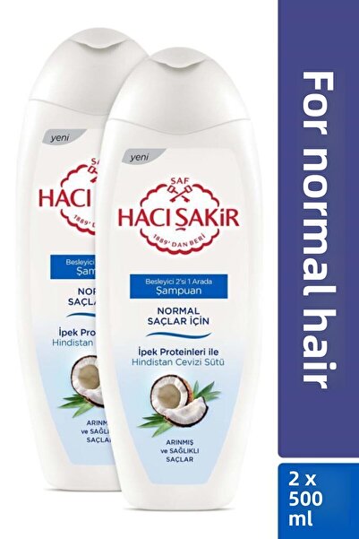 Hacı Şakir Coconut Milk Nourishing - For Normal Hair, Set of 2 in 1 Shampoo, ...