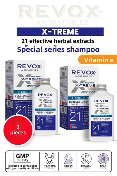 Revox X-treme Vitamin E Additive Hair Care Shampoo - Loss and Late Growth Set of 2