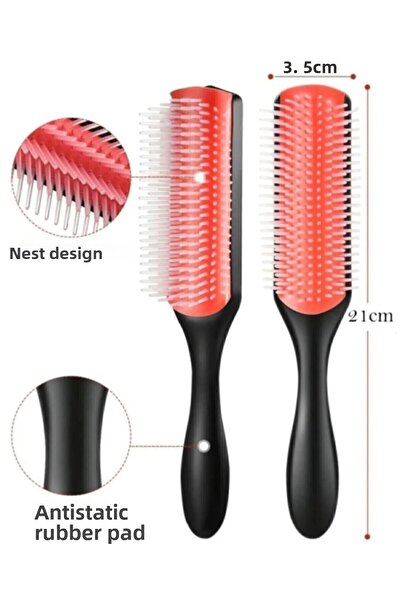 rimella Βούρτσα styling με χτένα 9 σειρών, βούρτσα styling για σγουρά μαλλιά,...