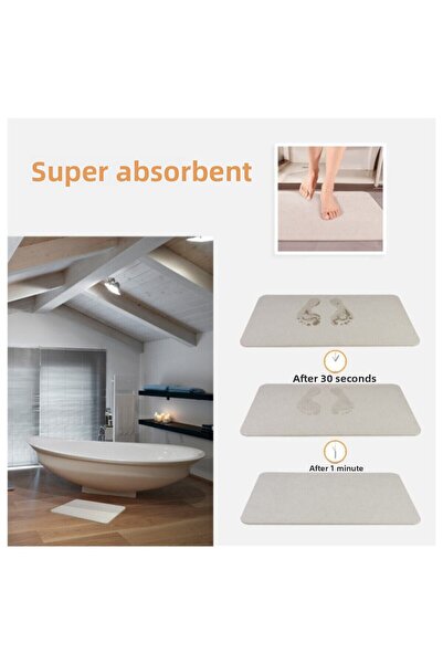 DİATOMPASPAS Diatom Super Absorbant - Covoraș de igienă magic, covoraș de baie albastru