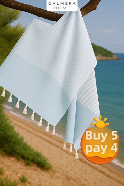 Calmera Peshtemal în dungi |   Bumbac - Franjuri naturale |   Plajă, piscină,...