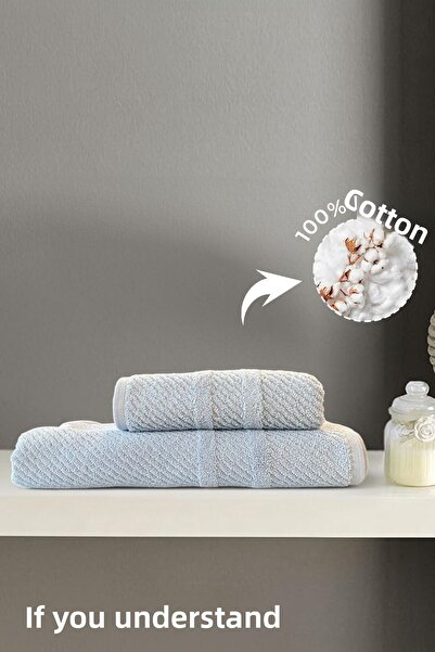 Anılsan Set de prosoape jacquard 2 piese 100% bumbac - 1 prosop de mână 50x90 și 1 prosop de baie 100x150