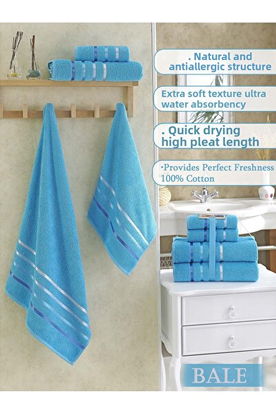 Karna Home Set prosoape de baie din 4 piese Bale Turcoaz