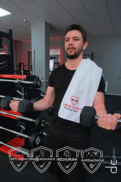 denizlicotton Prosop brodat din bumbac pentru atlet - Antibacterian și absorbant transpirația Box Tenis Fitness Plates