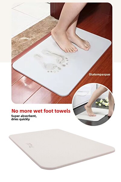 DİATOMPASPAS Super Absorbent Magic Mop Bathroom Mat Front of Sink Quick Dry Mop
