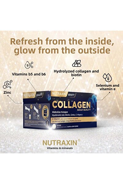 Nutraxin Pineapple Flavored Collagen - 30 Sachets, 10,000 Mg, Pack of 2