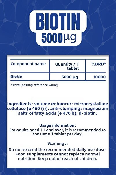 Vitisfera Biotin 5000 mcg 60 Tablets