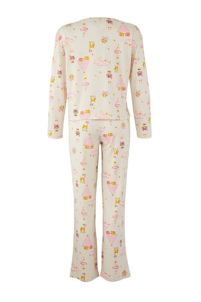 Trendyol Collection Плетена пижама в цвят екрю за Нова година THMAW26PT00054