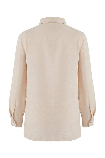Trendyol Modest Powder Regular Aerobin Plain Woven Ruffle Embroidery Detailed Hijab Shirt on the Chest Tctaw26Tg00000