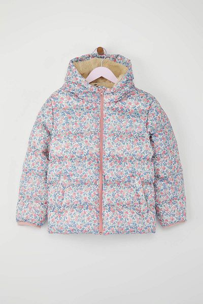 TRENDYOLKIDS Paltoane multicolore pentru fete, drepte, cu glugă, cu mânecă lungă, TKDAW26MO00009