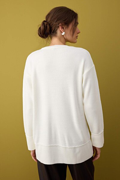 Trendyol Modest Ecru Pletený svetr TCTAW26AK00003