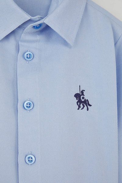 TRENDYOLKIDS Ice Blue Boy's Printed πουκάμισο με γιακά κανονικό μακρυμάνικο υφαντό πουκάμισο TKDAW26GO00000