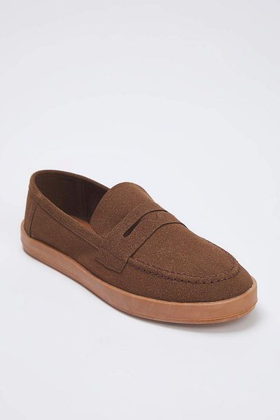 TRENDYOL SHOES Brown Suede Men's Loafer Shoes 
 Taks25La00019