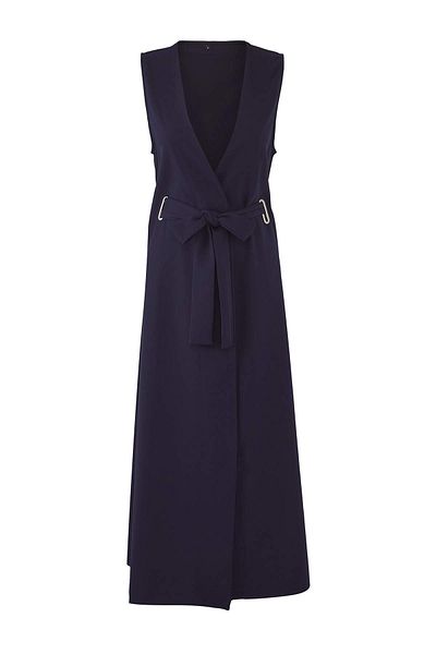 Trendyol Modest Μπλε ναυτικό φόρεμα Gilet με διπλό στήθος με κλείσιμο TCTSS25EB00104