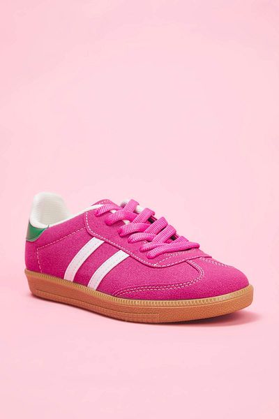 TRENDYOL SHOES Pantofi sport de damă cu șireturi retro fucsia TAKAW25SN00005