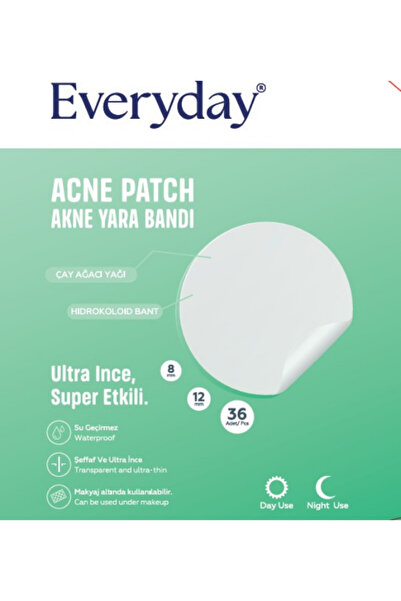 EveryDay Akne Bandı & Yatıştırıcı Bant 36*10 (10'lu Paket) / Pimple Patch- Hidrokolloid Bant