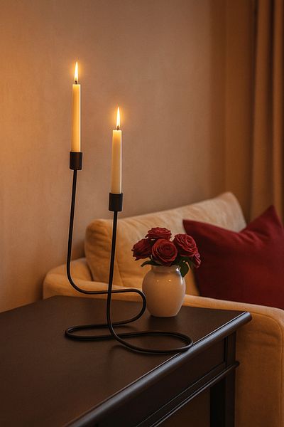 fromro Candle Holder SHADOW GLOW Matte Black