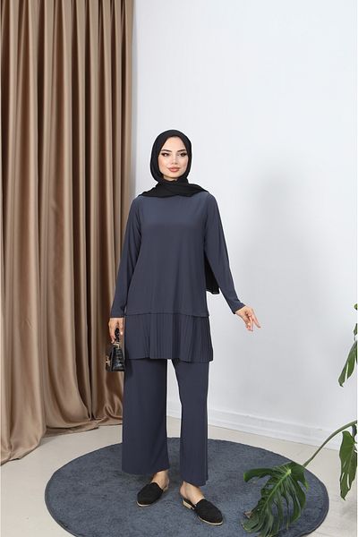 NİSUM MODA Set pantaloni plisați tunica