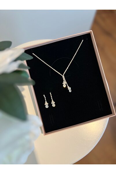 BEREN KILIÇ ميلينا كريستال حجر مجموعة مجوهرات قلادة أقراط هدية مجموعة الزفاف ...