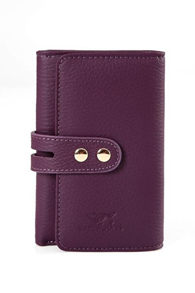 SEPTWOLVES Parla Hakiki Deri Gold Detaylı Kadın Kartlık ve Cüzdan