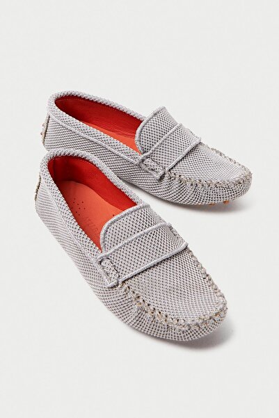 Mubiano Літні жіночі трикотажні балетки та лофери сірого кольору -MSTB2020-GR