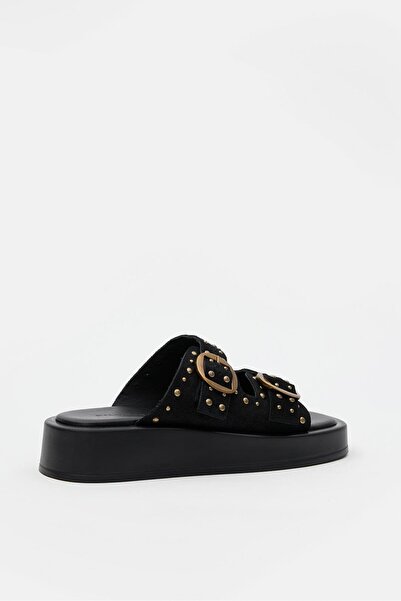 NILUFARR Ricci Чорні жіночі тапочки з натуральної замші