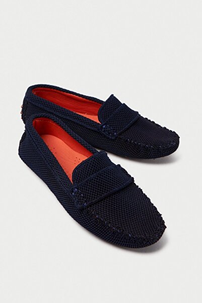 Mubiano Літні жіночі трикотажні балетки та лофери темно-синього кольору -MSTB...