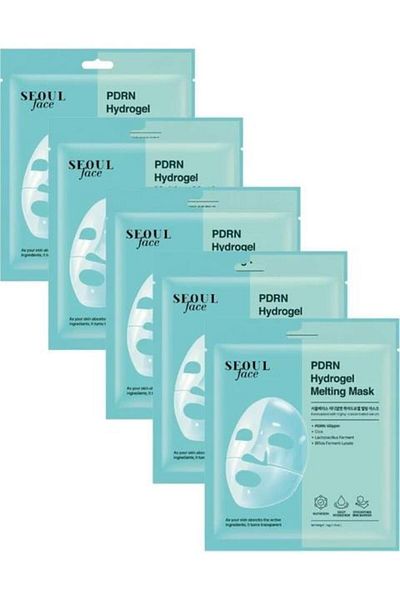 Dermal Seoul Face Pdrn Hydrogel Melting Mask Moisturizing Skin Repair Transparent Gel Mask 34 Gr 5 Pieces