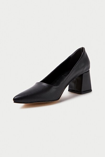 Mubiano MBZFR600-S Kadın Blok Topuklu 6 cm Sivri Burun Siyah Stiletto & Topuklu Ayakkabı