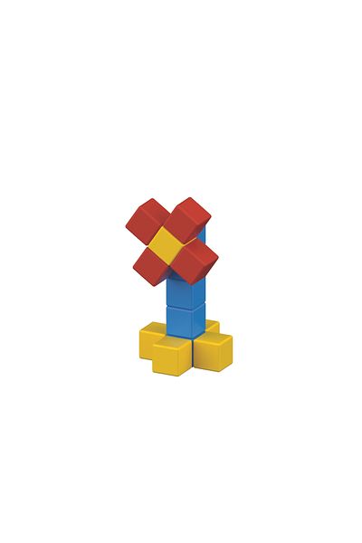 GEOMAG Magicube Word Building Recycled Clips STEM Toy, 16 Magnetic Blocks with 63 Magic Clips