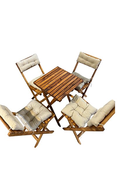 WOODEN COSTUMES BAHÇE MASA VE SANDALYE 4 LÜ SET