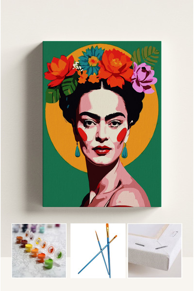 Corvo Sayılarla Boyama Seti Numaralı Tuval Fırça Boya FERİDE KAHLO 40X50 Cm