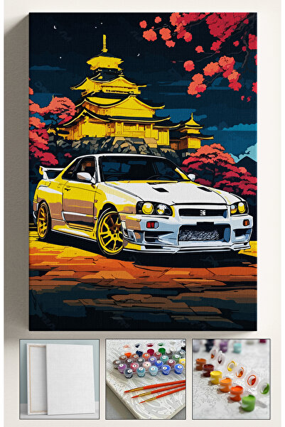 Corvo Sayılarla Boyama Çerçeveli Hobi Seti Numaralı Tuval Fırça Boya Dahil Ka...