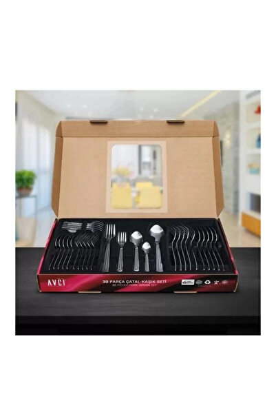 Avcı AVC662 Yakamoz Gümüş Renk Çatal Bıçak Kaşık Takımı 30 Parça