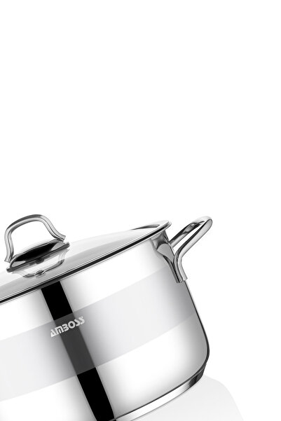 Amboss Ambos Saphire Stainless Steel 18 cm Deep Pot with Glass Lid
