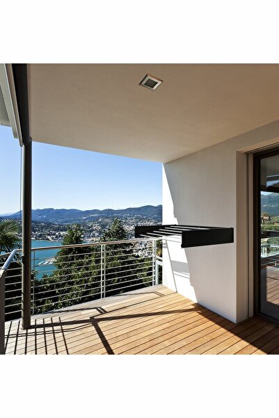 NEBU 100cm Large Antrasit Iç Ve Dış Mekan Duvara Monte Dekoratif Çamaşır Askısı