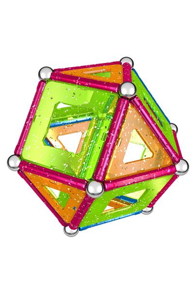 GEOMAG Glitter Magnetic Panels | Building Toys for Toddlers| Glittered Magnetic Sticks With Metallic