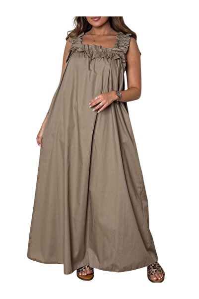 OEM Rochie de vara vaporoasa bej
