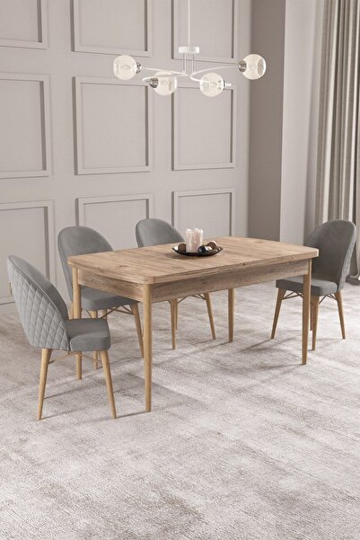 asaella mobilya Calvin Atlantik 80x132 Açılabilir Mdf Masa Yemek Odası Takımı...